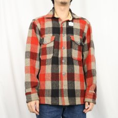 画像2: 50's Woolrich ブロックチェック柄 ウールジャケット SIZE16 (2)