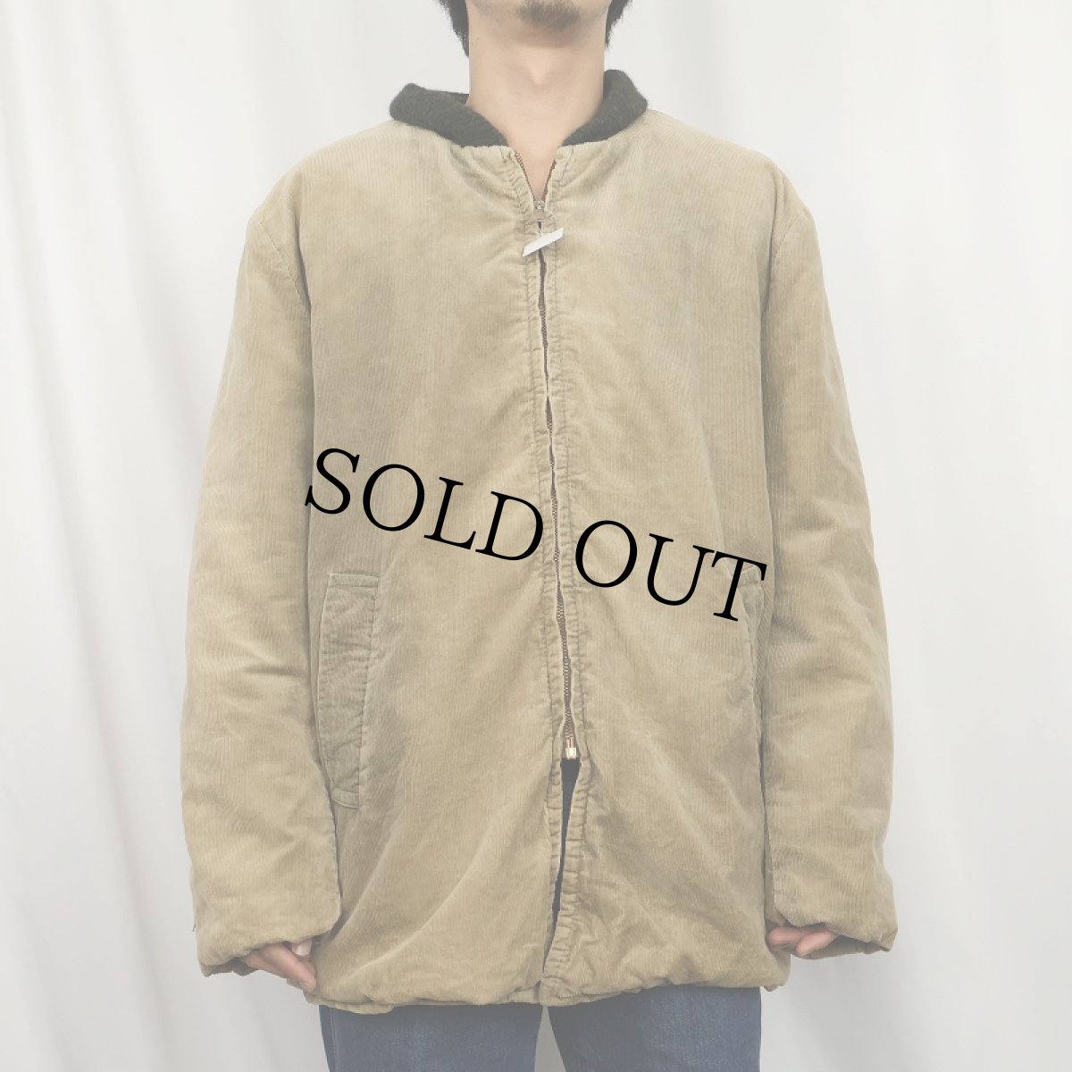 画像2: 〜60's Sportswear キルティングライナー 中綿入り コーデュロイファラオジャケット (2)