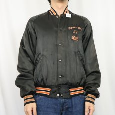 画像3: 〜70's "Captain Ed's 57 Racing Jeam" 中綿入り サテンレーシングジャケット BLACK (3)