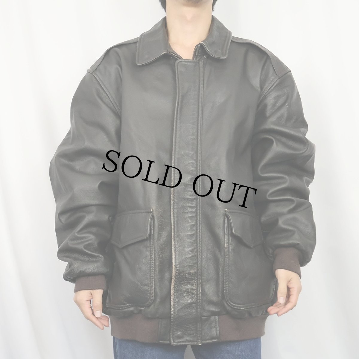 画像2: L.L.Bean USA製 "A-2 TYPE" フライトレザージャケット XL (2)