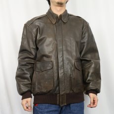 画像2: 80〜90's L.L.Bean USA製 "A-2 TYPE" フライトレザージャケット BROWN SIZE40TALL (2)