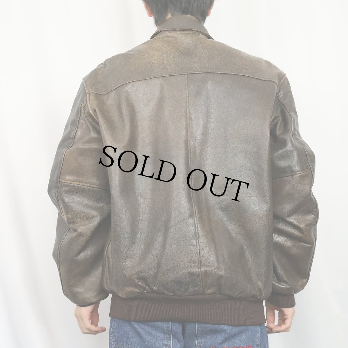 画像3: 80〜90's L.L.Bean USA製 "A-2 TYPE" フライトレザージャケット BROWN SIZE40TALL (3)