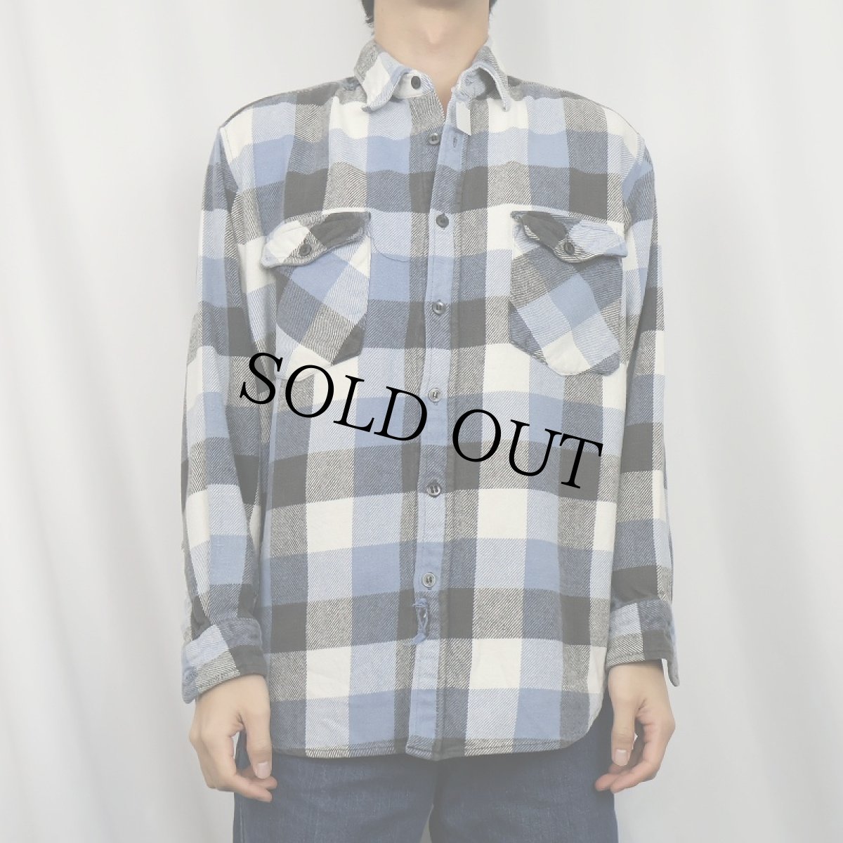 画像2: OPEN COUNTRY ブロックチェック柄 ヘビーネルシャツ L (2)