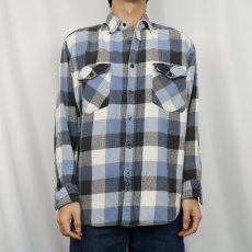 画像2: OPEN COUNTRY ブロックチェック柄 ヘビーネルシャツ L (2)