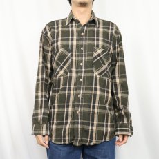 画像2: 90's FIVE BROTHER チェック柄 ヘビーネルシャツ S (2)