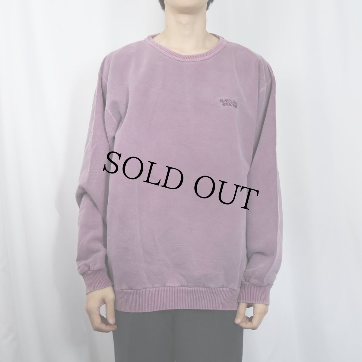 画像2: 90's〜 NORTHERN ELEMENTS ロゴ刺繍 フェードスウェット L (2)