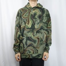 画像2: NO BOUNDARIES マーブル柄 スウェットフーディー L (2)