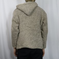 画像3: NEPAL製 ウールニットジップパーカー M (3)