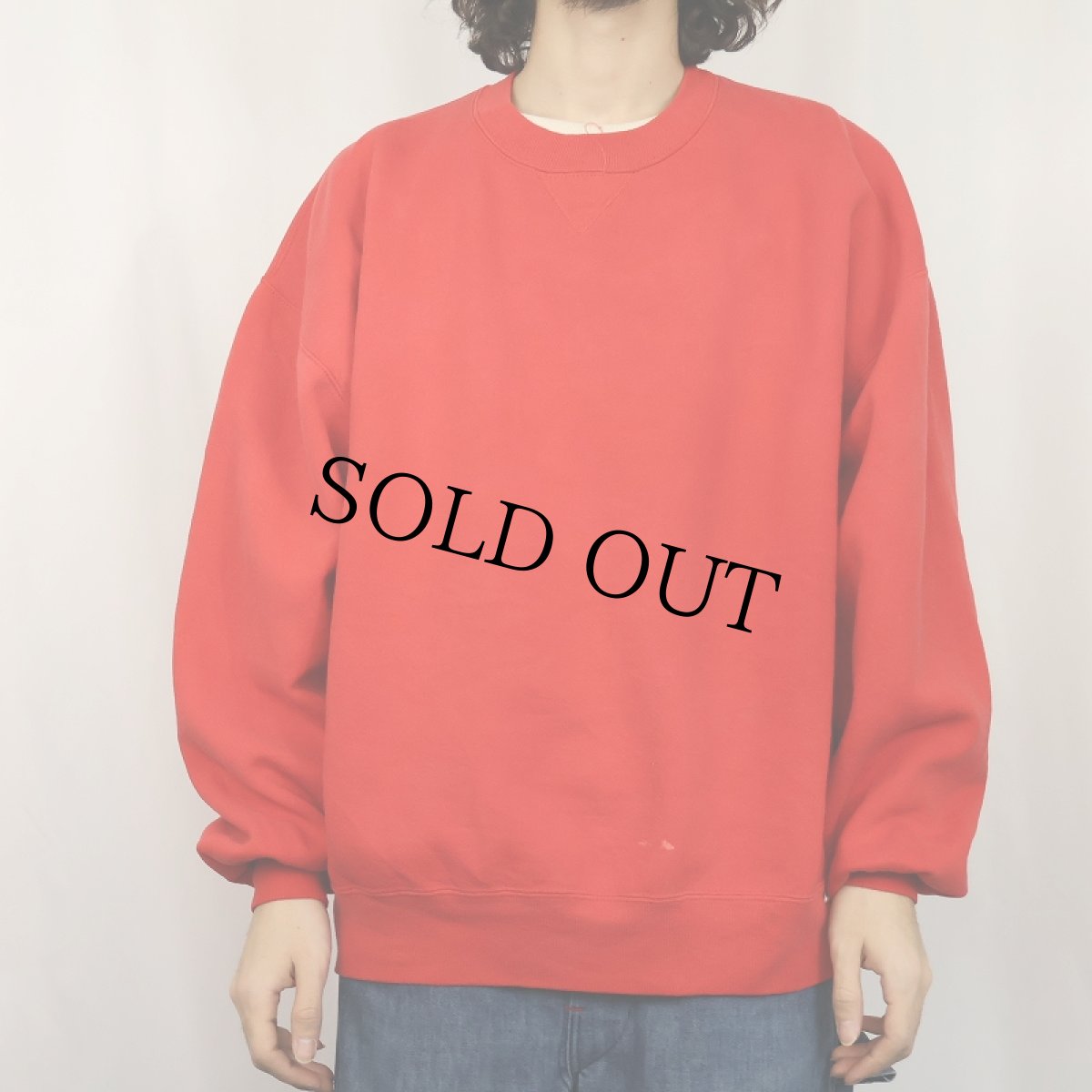 画像2: 90's RUSSELL ATHLETIC USA製 前V 無地スウェット XXL (2)