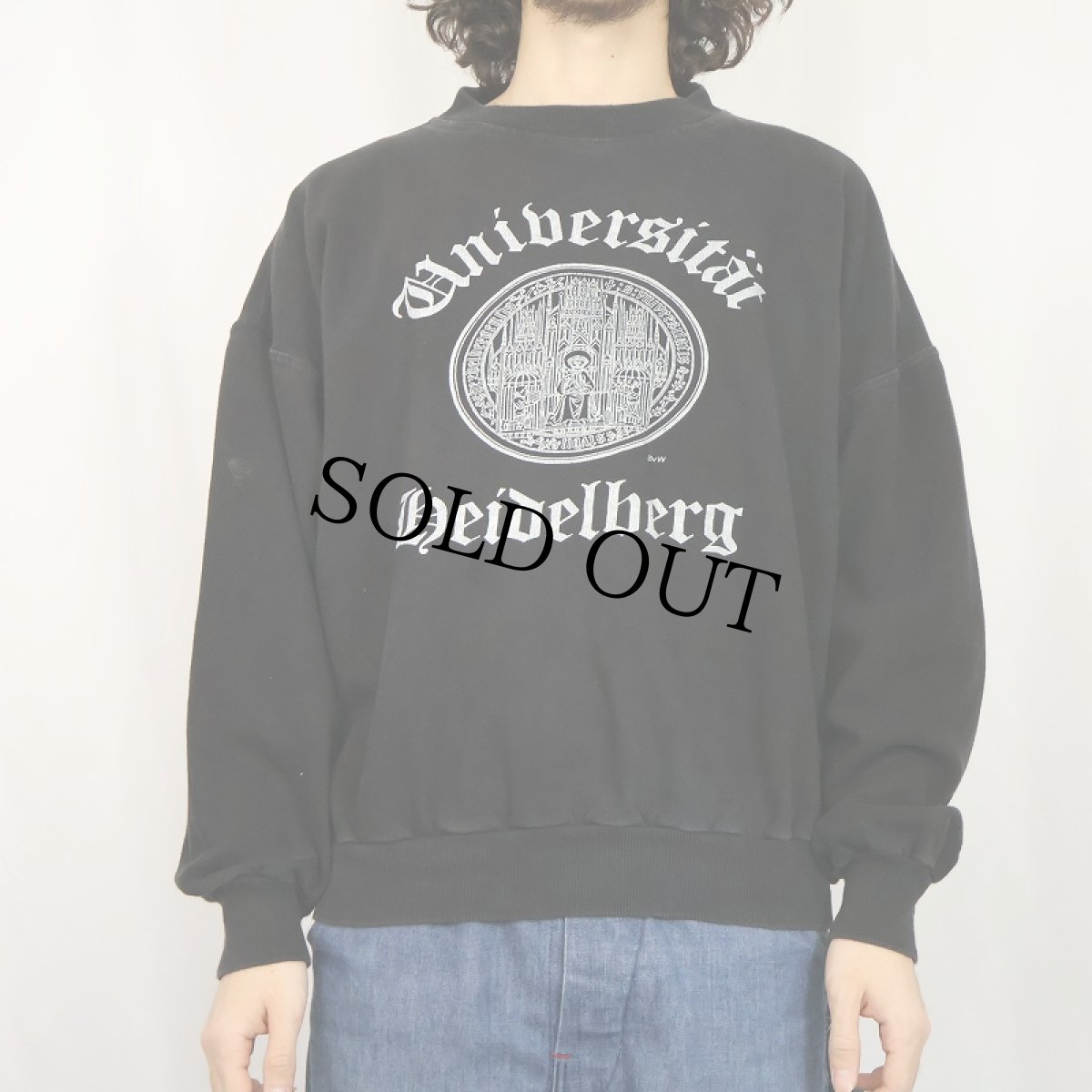 画像2: EURO "Universitat Heidelberg" プリントスウェット BLACK XL (2)