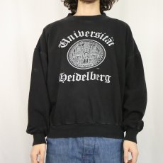 画像2: EURO "Universitat Heidelberg" プリントスウェット BLACK XL (2)