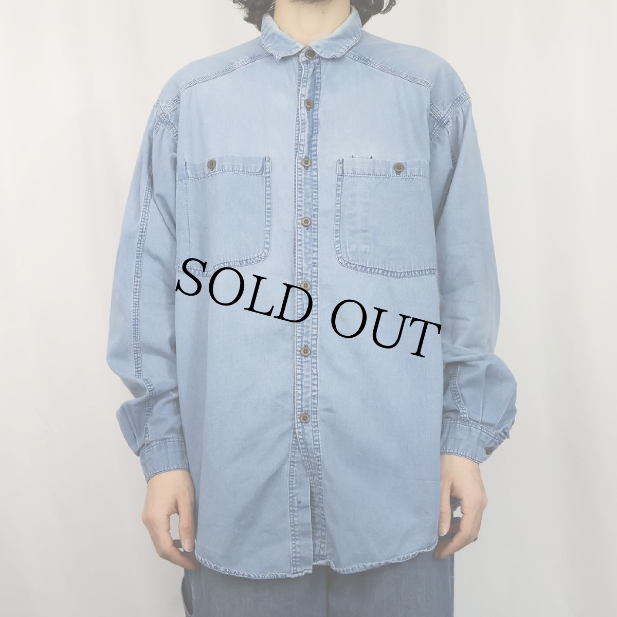 画像2: 2000's Patagonia コットンシャツ L (2)