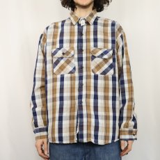 画像2: 70〜80's FIVE BROTHER USA製 チェック柄 ヘビーネルシャツ XL (2)