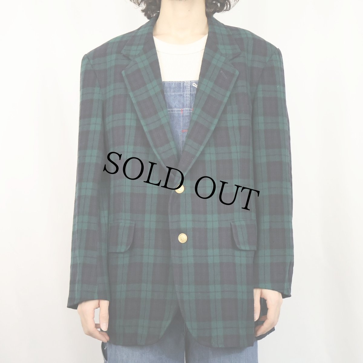 画像2: 90's PENDLETON USA製 ブラックウォッチチェック柄 ウールテーラードジャケット SIZE42 (2)
