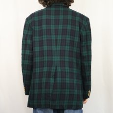 画像3: 90's PENDLETON USA製 ブラックウォッチチェック柄 ウールテーラードジャケット SIZE42 (3)