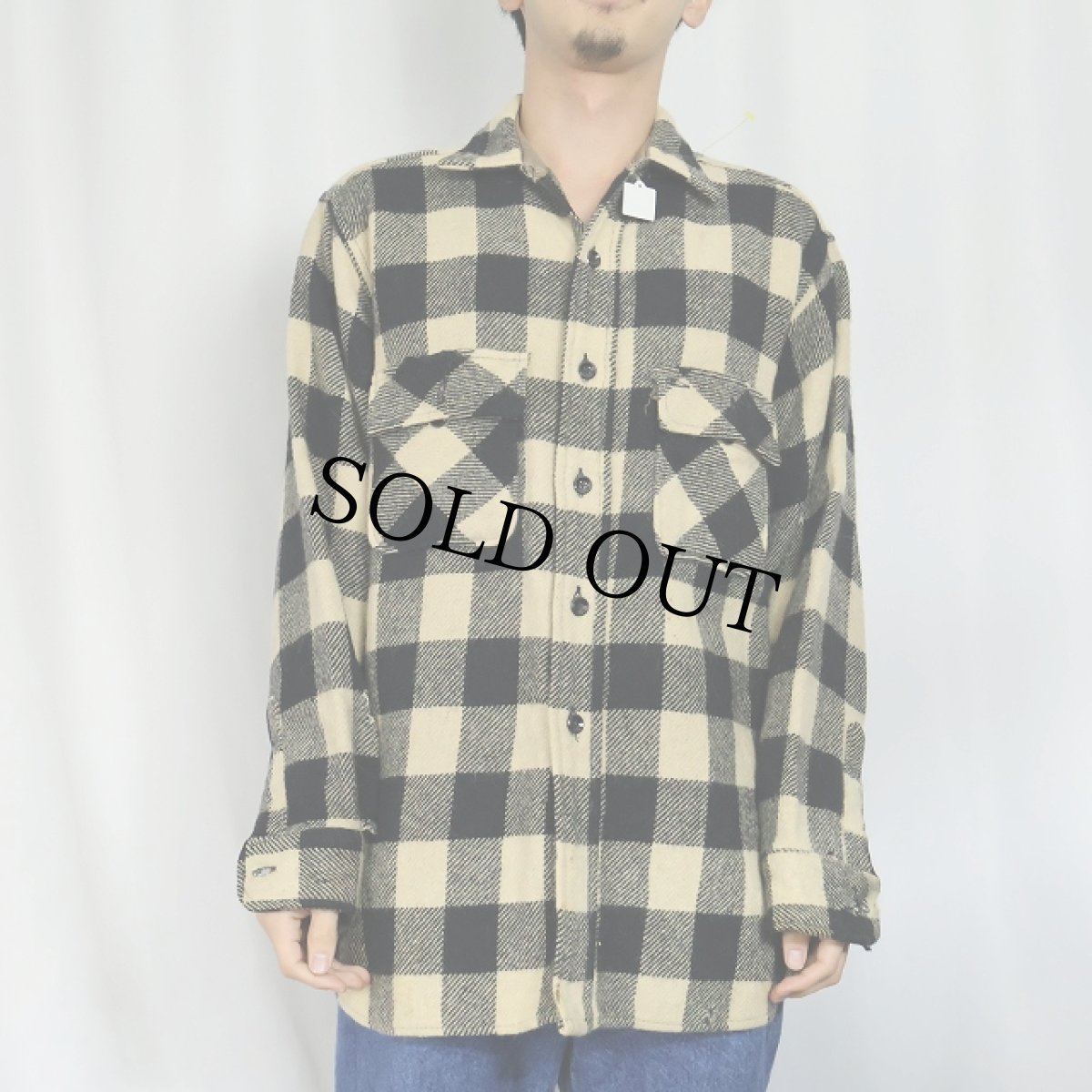 画像2: 60's PILGRIM バッファローチェック柄 ウールシャツ (2)