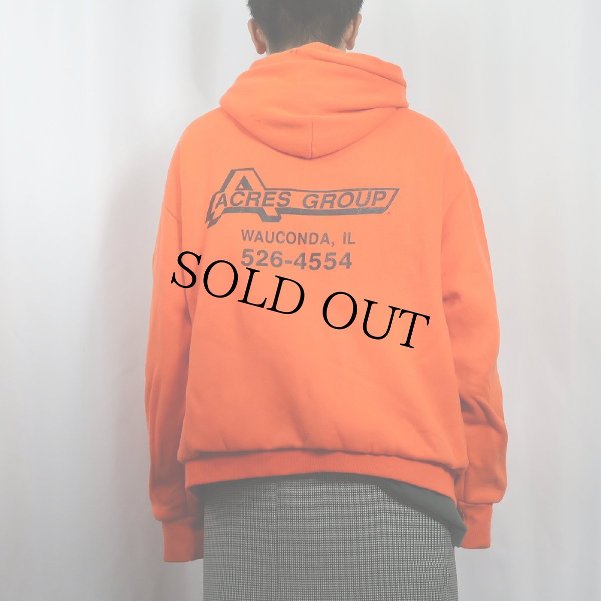 画像4: 90's CAMBER USA製 "ACRES GROUP" 裏サーマル スウェットジップパーカー XL (4)