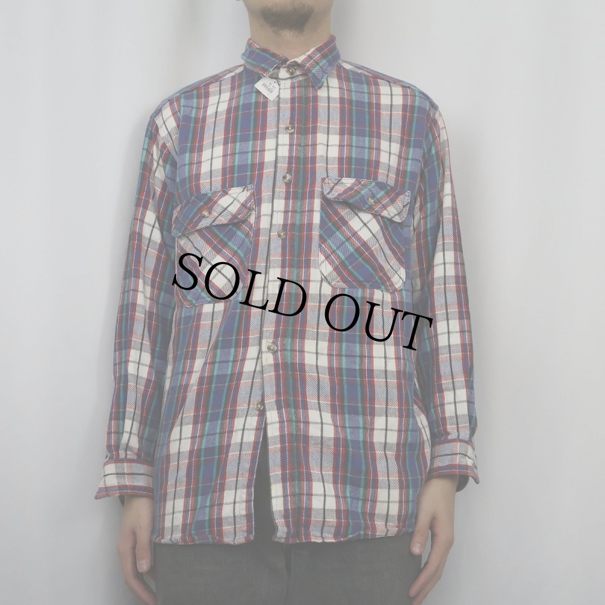 画像2: 90's FIVE BROTHERS チェック柄 ヘビーネルシャツ (2)