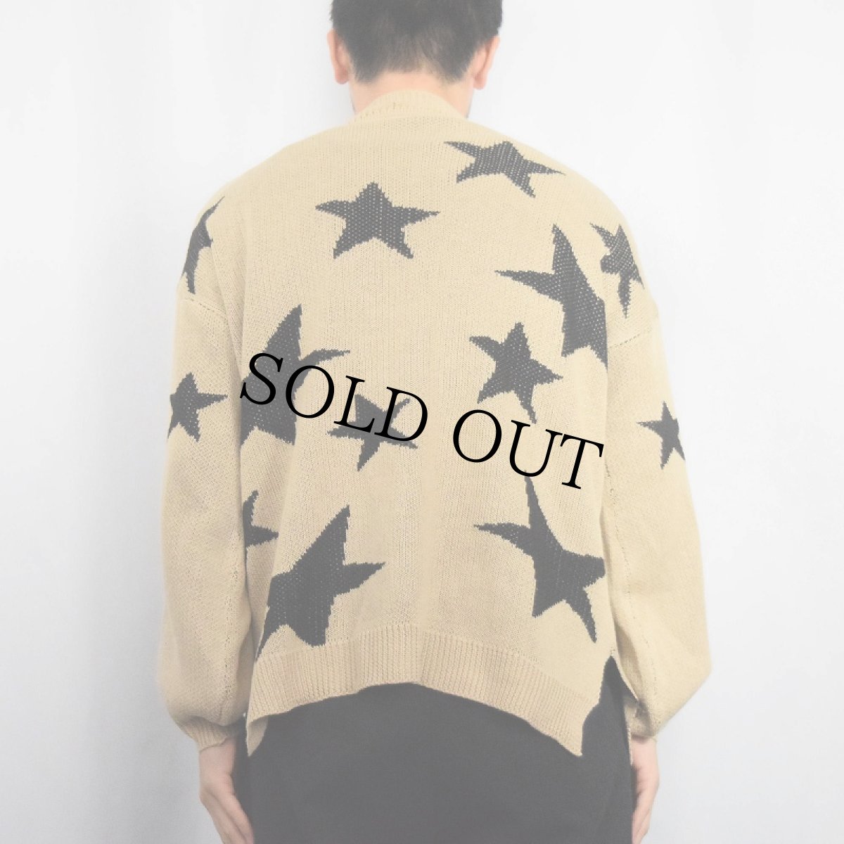 画像3: ECOWISH 星柄 ジャガードニットセーター S (3)