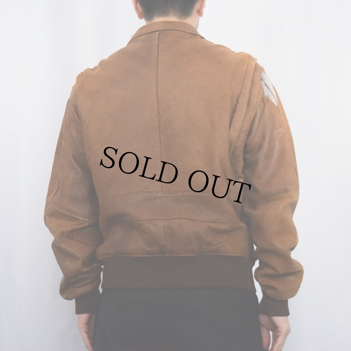 画像3: 80's BANANA REPUBLIC "A-2 TYPE" レザーフライトジャケット SIZE42 (3)