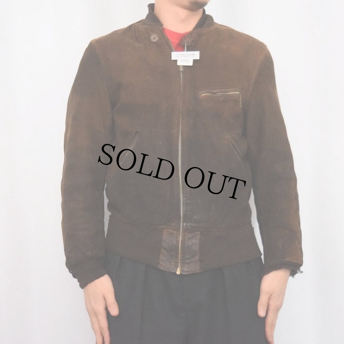 画像2: 30〜40's Topline コの字エンド スエードレザージャケット (2)