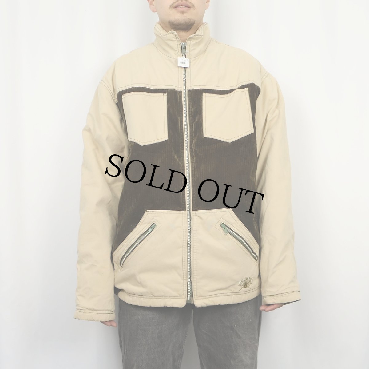 画像2: コーデュロイ切り替え 中綿入りジャケット (2)