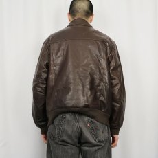 画像3: ARMA COLLECTION "B-15TYPE" レザージャケット BROWN SIZE50 (3)