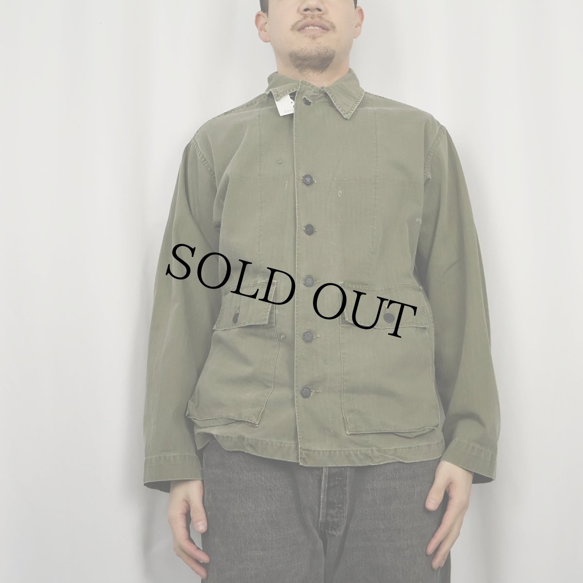 画像2: 40's U.S.ARMY 13スター M-43 カスタム HBTジャケット 34R (2)