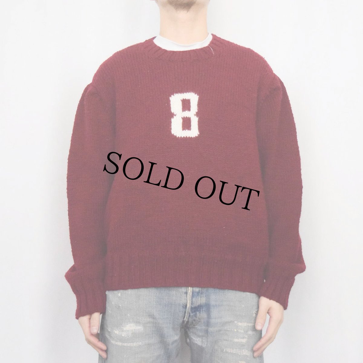 画像2: "8" ウールニットセーター (2)