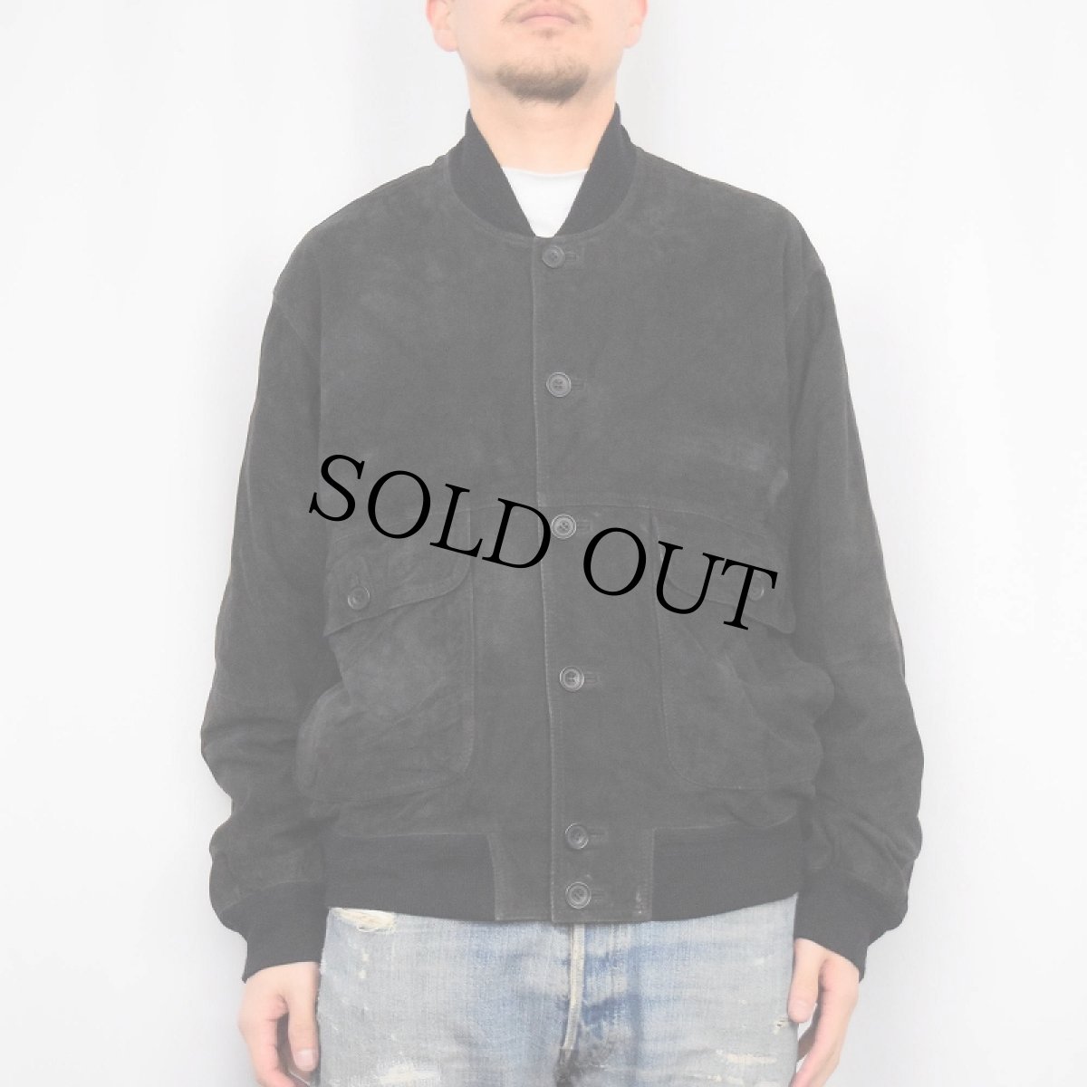 画像2: EURO スエードレザージャケット BLACK SIZE50 (2)