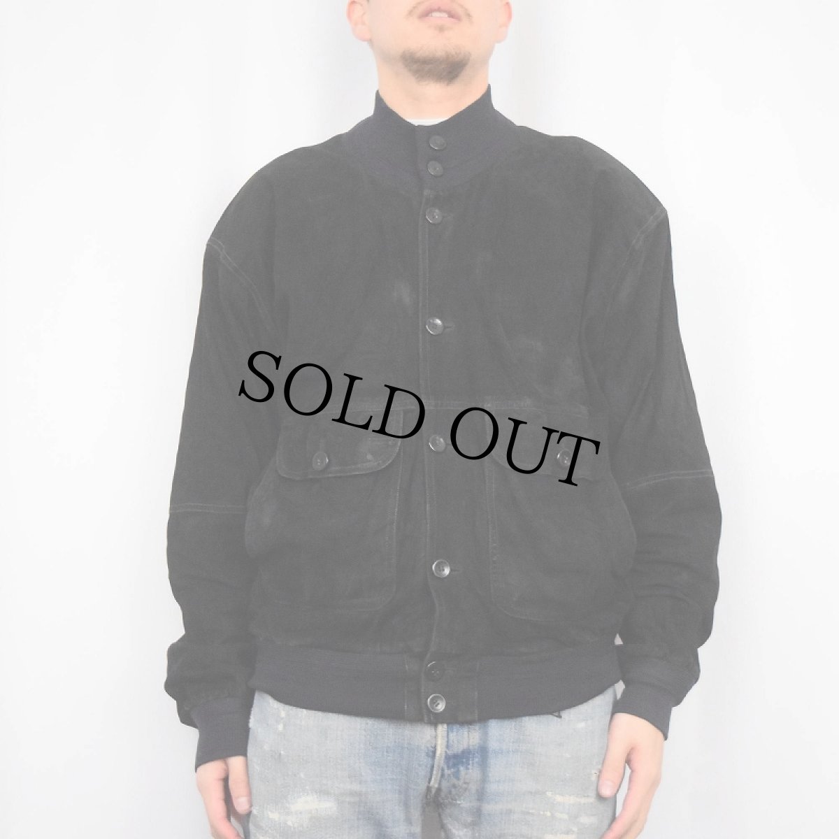 画像2: EURO スエードレザージャケット BLACK SIZE98 (2)