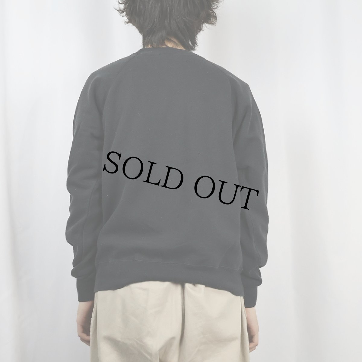 画像3: 90〜2000's USA製 "Seek and you will find" プリントラグランスウェット BLACK L (3)