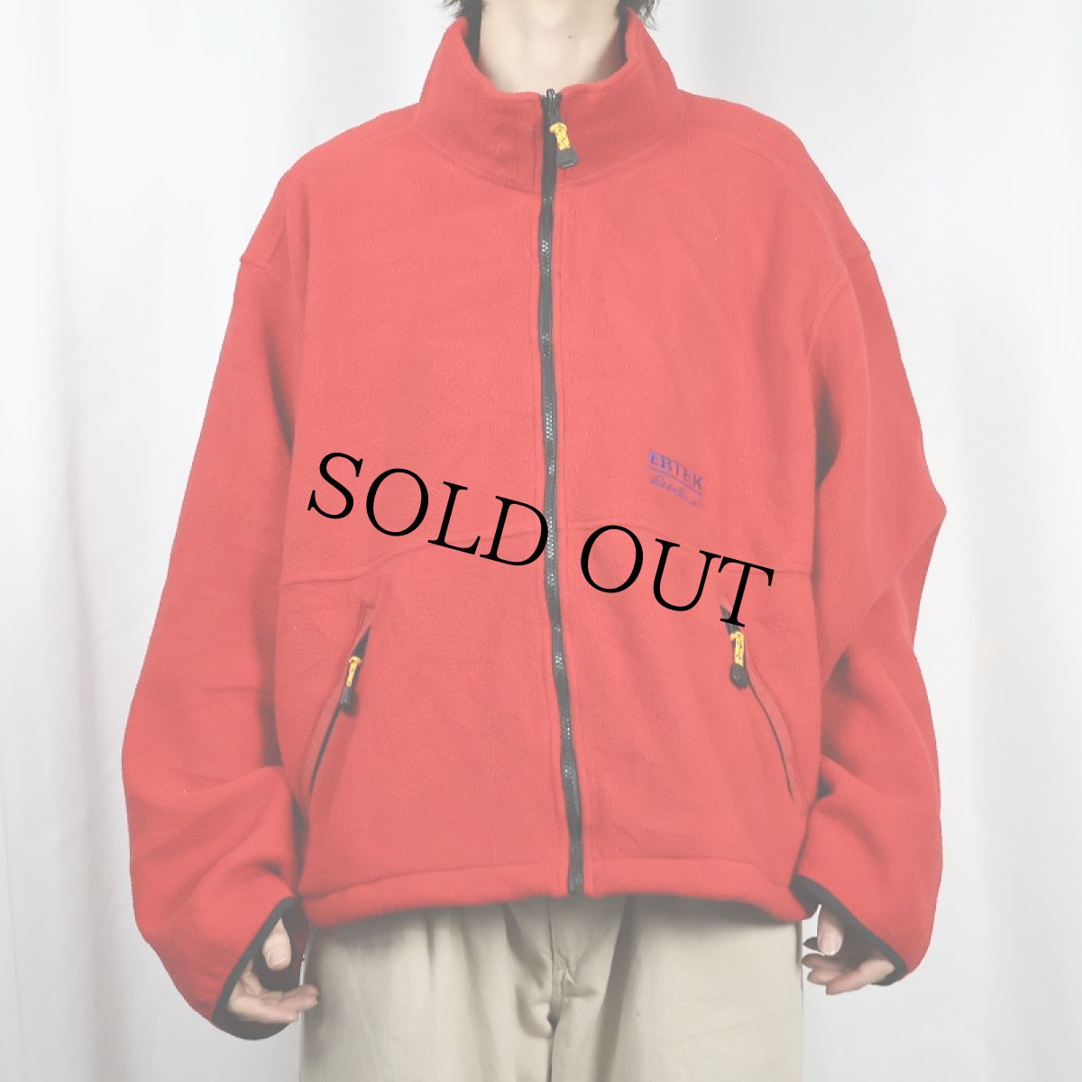 画像2: 90's Eddie Bauer EBTEK USA製 USA製 ロゴ刺繍 フリースジップジャケット XXL (2)