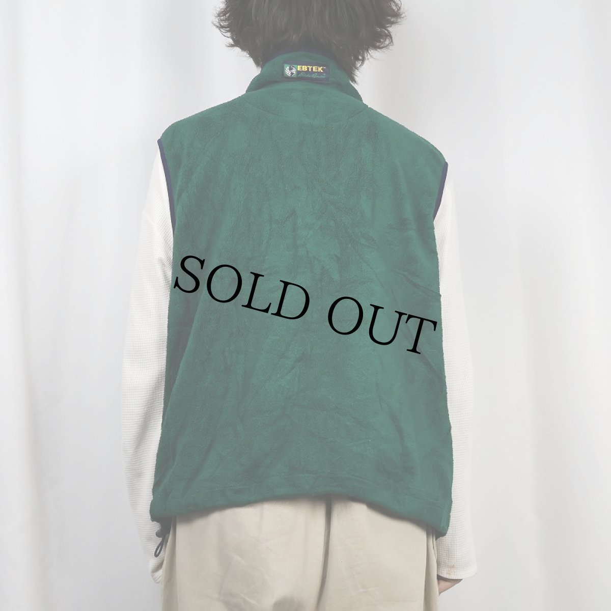 画像3: 90's Eddie Bauer EBTEK USA製 USA製 ロゴ刺繍 フリースベスト L (3)