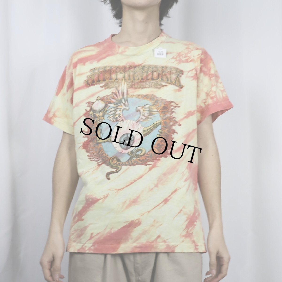 画像3: 1989 Jimi Hendrix "flying eye ball" タイダイ ミュージシャンTシャツ (3)