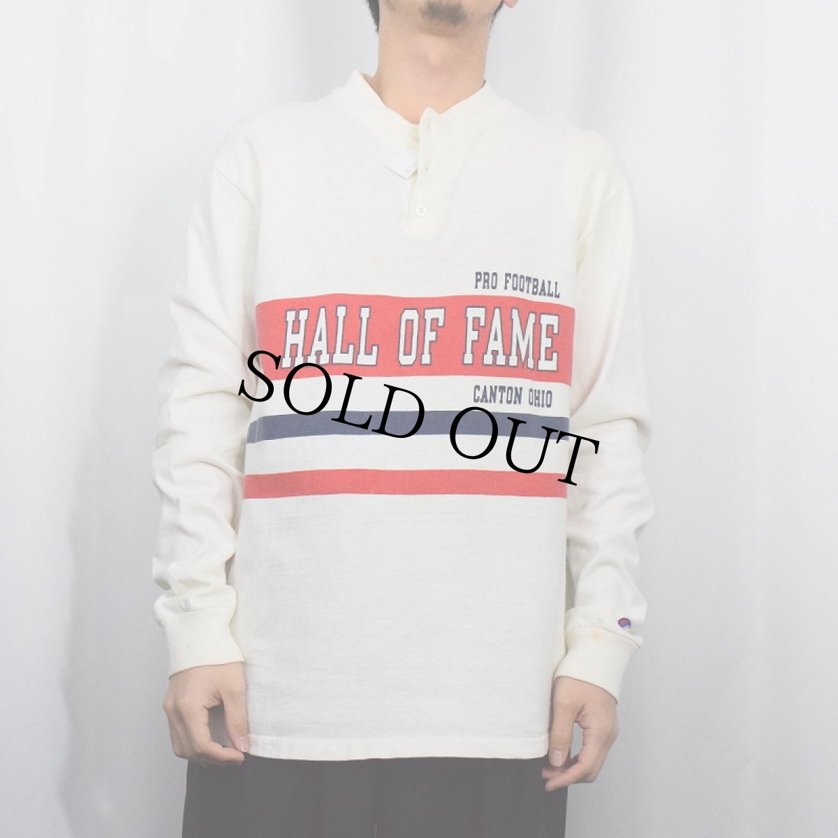画像2: 80's Champion USA製 "HALL OF FAME" プリントヘンリーネックロンT XL (2)
