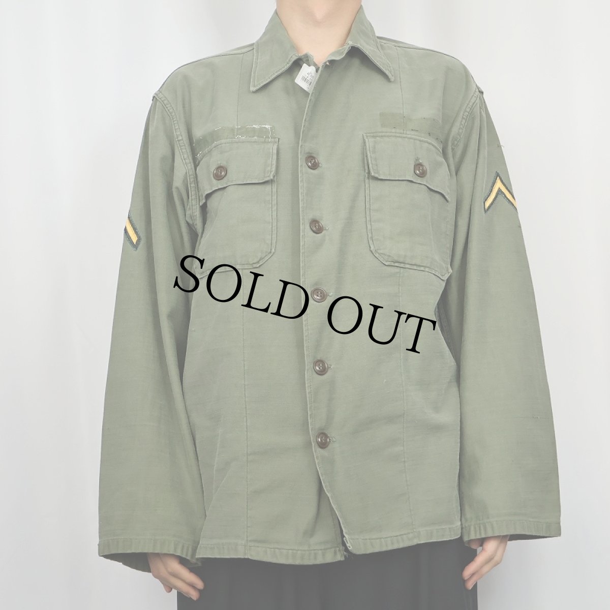 画像2: 60's U.S.ARMY ユーティリティシャツ 1st (2)