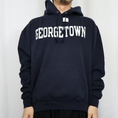 画像2: "GEORGETOWN" プリントスウェットフーディー NAVY (2)