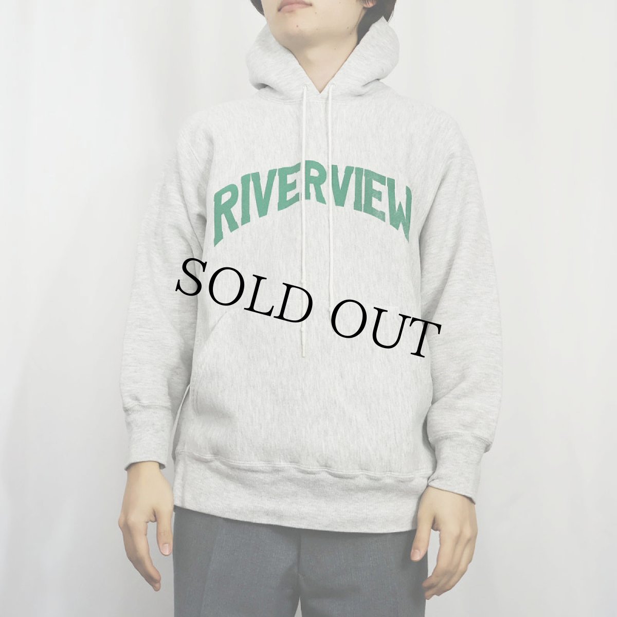 画像2: 90's Lee USA製 REVERSE WEAVE TYPE "RIVERVIEW" プリントスウェットフーディー L (2)