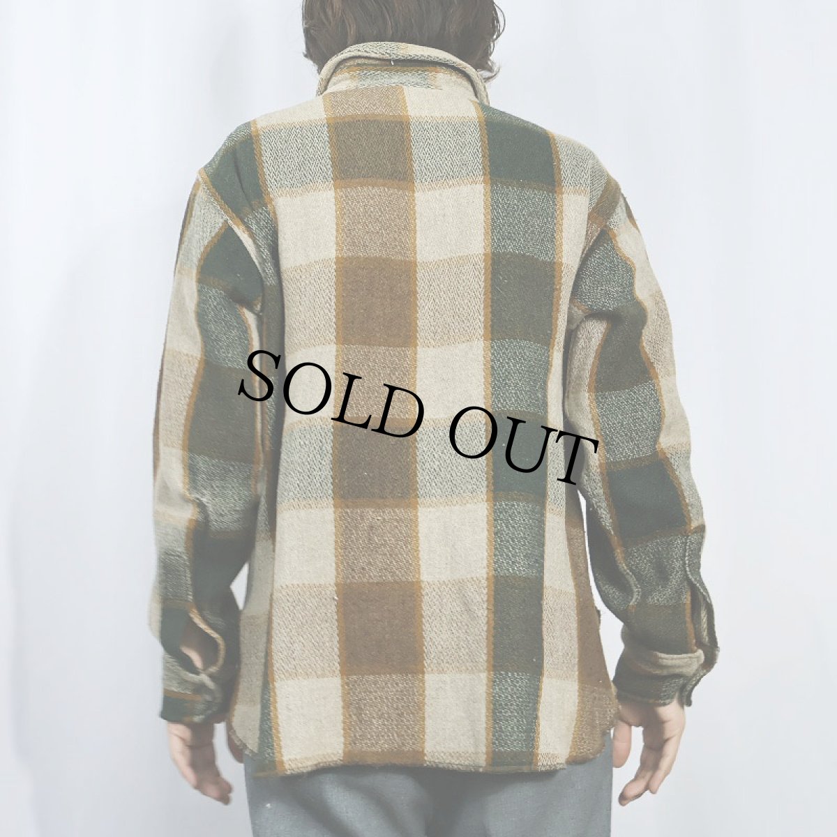 画像3: 70's Woolrich チェック柄 ウールシャツジャケット M (3)