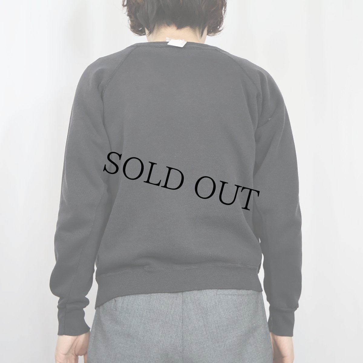 画像3: 90's Hanes USA製 無地ラグランスウェット BLACK M (3)