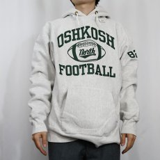 画像2: 【SALE】 90's REVERSE WEAVE TYPE "OSHKOSH FOOTBALL" プリントスウェットフーディー XL (2)
