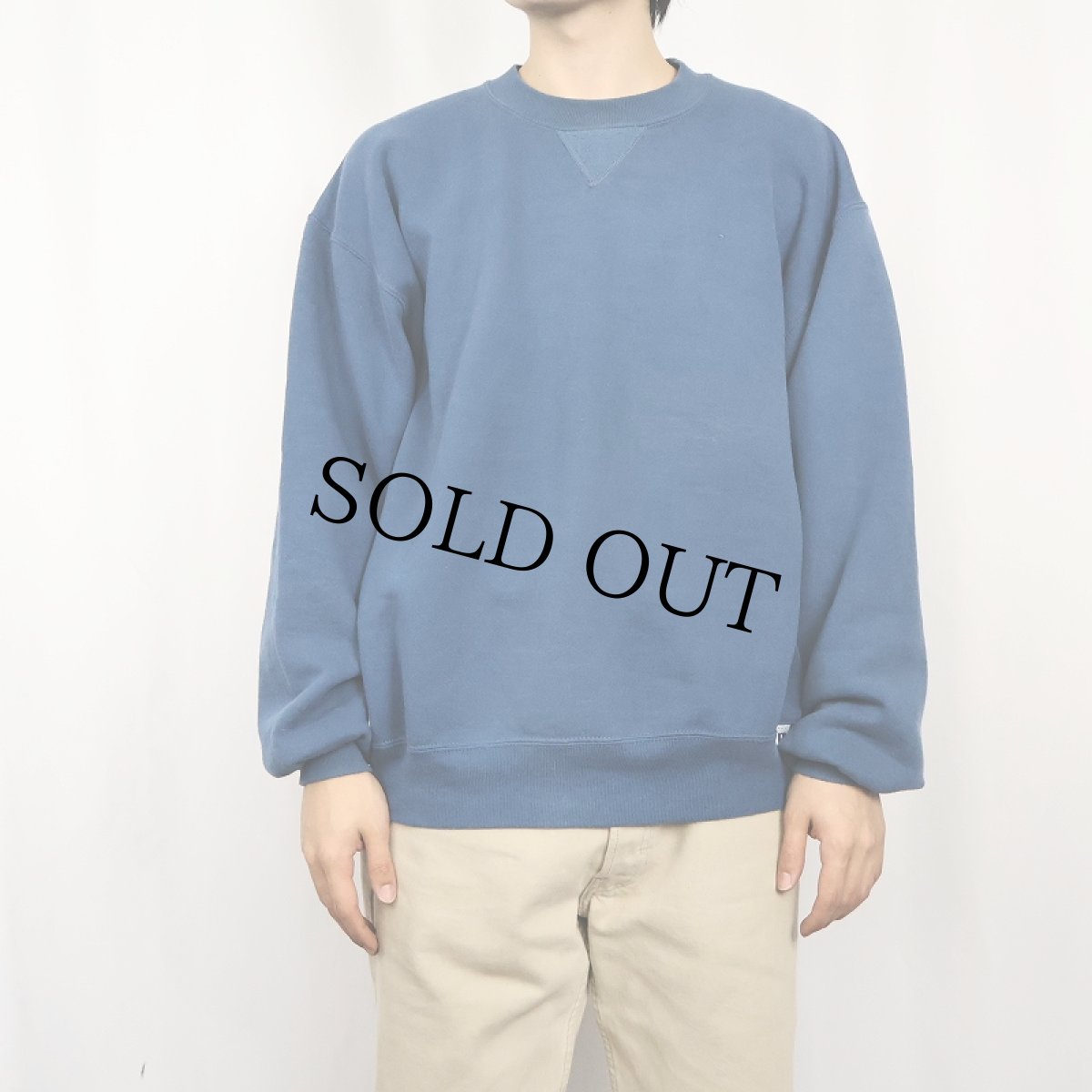 画像2: 90's RUSSELL ATHLETIC USA製 前V 無地スウェット L (2)