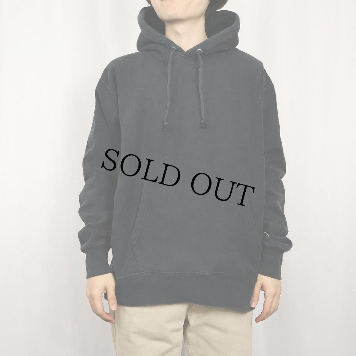 画像2: Champion REVERSE WEAVE 目無し スウェットフーディー BLACK XL (2)