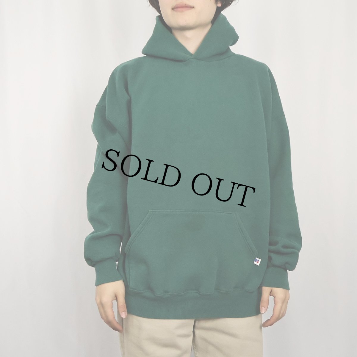 画像2: 90's RUSSELL ATHLETIC USA製 無地スウェットフーディー XXL (2)