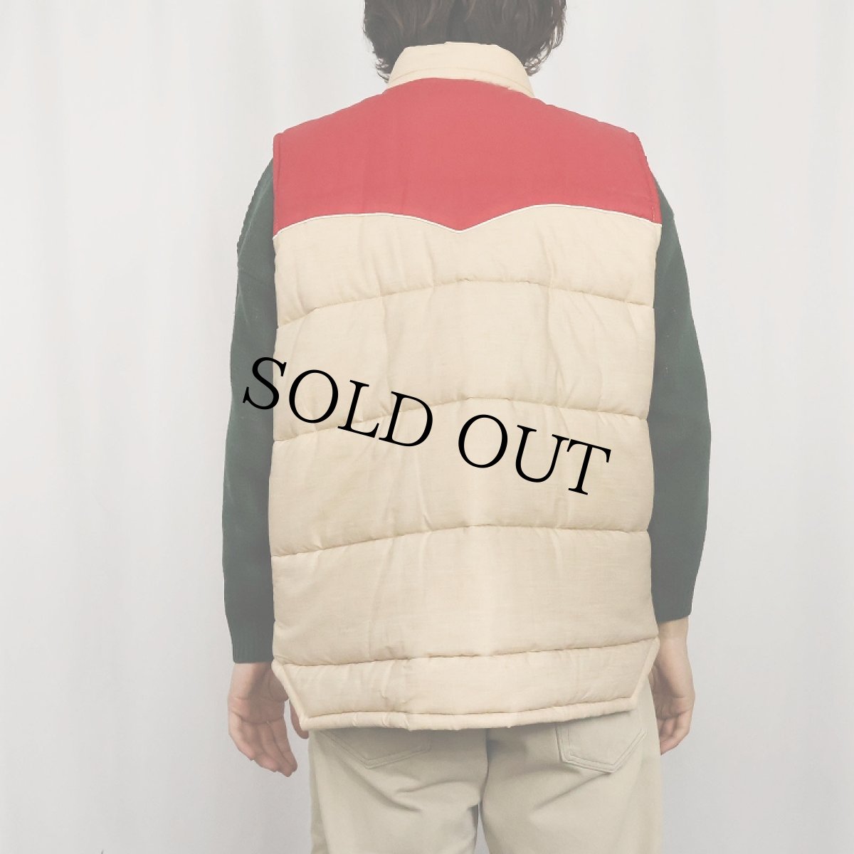 画像3: 70's CHAMPION 中綿入り ナイロンウエスタンベスト L (3)