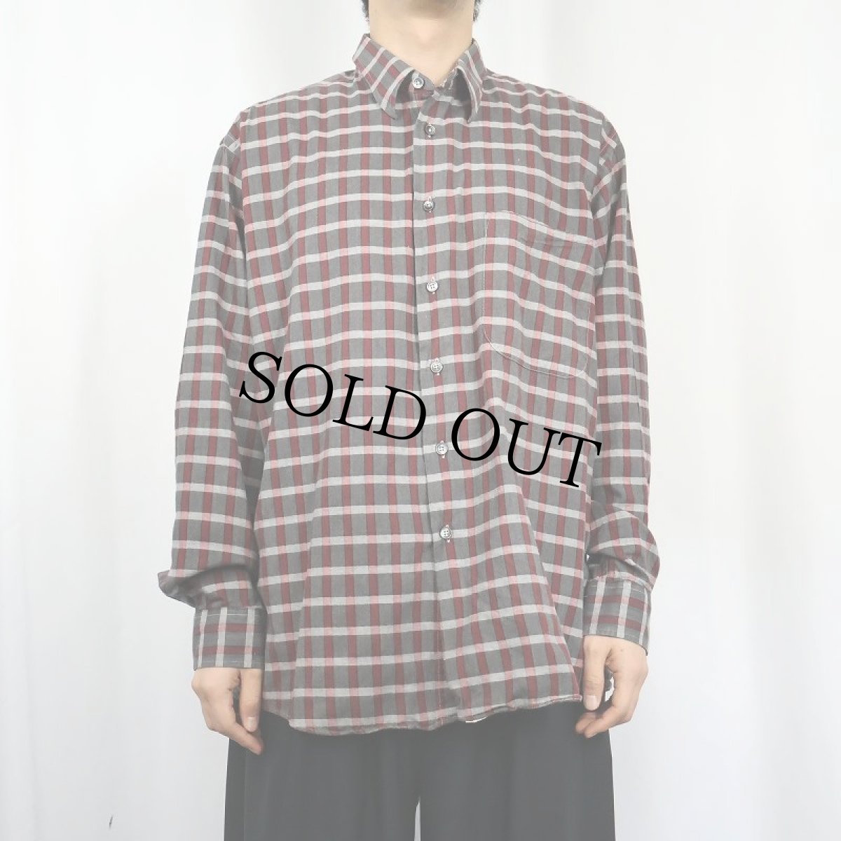 画像2: 〜90's Burberrys USA製 チェック柄 コットンシャツ L (2)