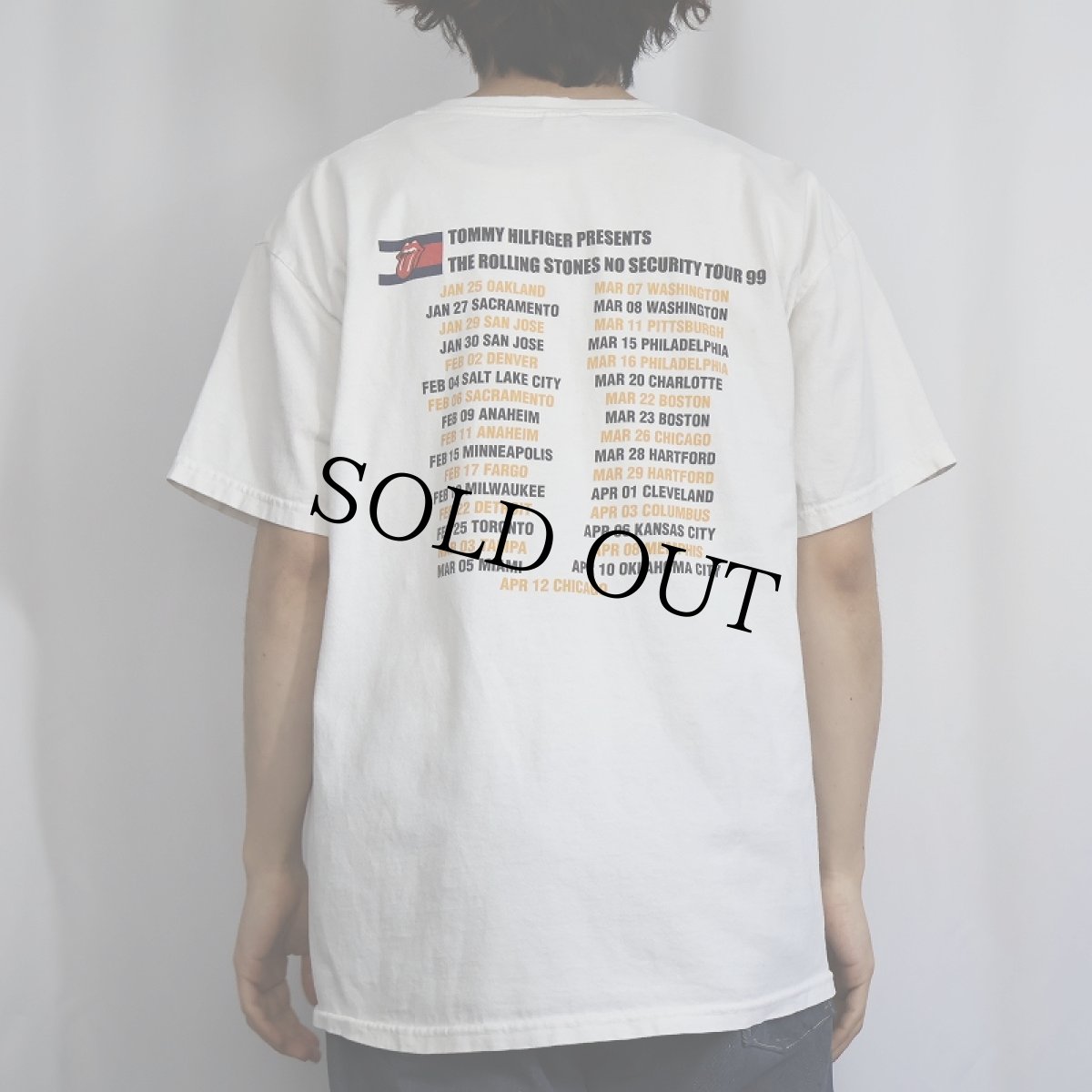画像4: 1999 ROLLING STONES USA製 "NO SECURITYTOUR 1999" ロックバンドツアーTシャツ XL (4)