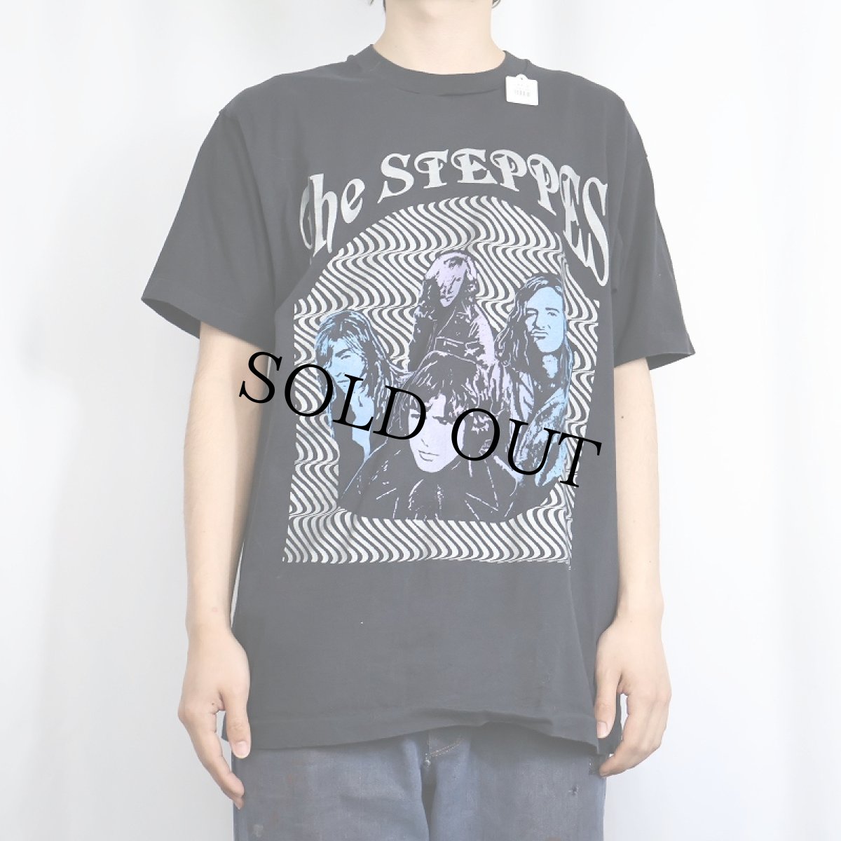 画像3: 1991 THE STEPPES "HARPS & HAMMERS" サイケデリックロックバンドTシャツ BLACK XL (3)