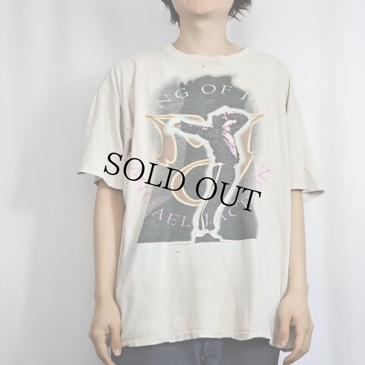 画像2: 90's MICHAEL JACKSON "KING OF POP HISTORY WORLD TOUR" ミュージシャンツアーTシャツ XL (2)